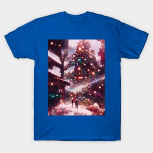 Modern Christmas Town Alone in the Village Christmas Vacation Xmas Season T-Shirt